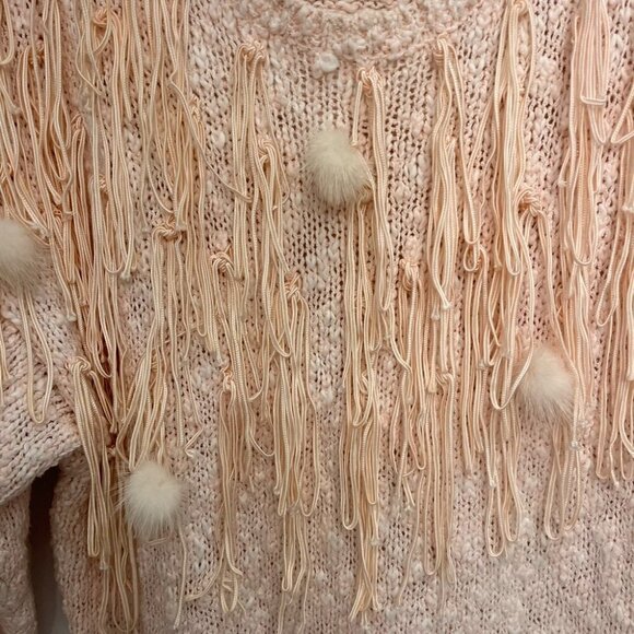 Vintage unique Bonnie and Bill dust pink with frings and pompom size medium - Picture 3 of 10
